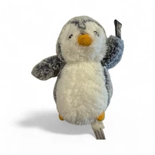 RaZ-Buddy Owl Pacifier Holder White Gray Hook & Loop Lovey Security Soft