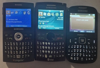 Vintage Samsung Windows Smartphone & QWERTY Lot (3 Devices)   Working, Rare,  