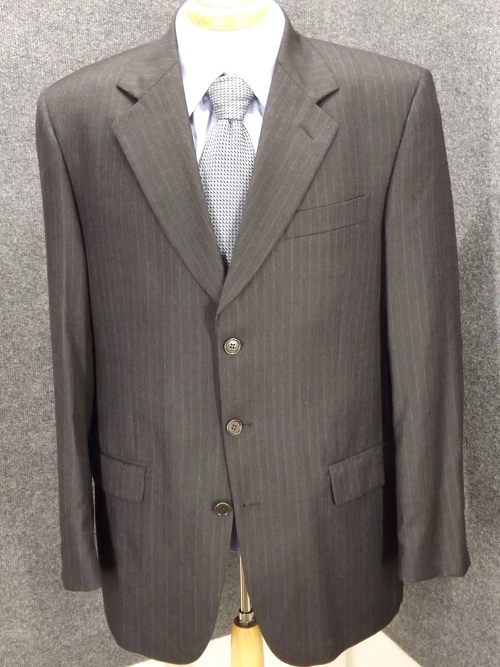 Principe Guabello Mens Suit 40R Gray Pinstripe Lanifico Wool 34x30 Pants Italy - Image 2 of 4