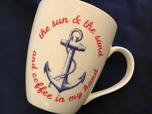 PFALTZGRAFF everyday JUMBO 20 oz MUG ‘SUN + SAND + COFFEE IN MY HAND’ NEW! ⚓️☕️⚓