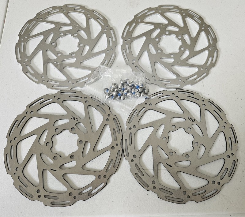 A Lot of 4 NEW VTUVIA Stainless-Steel 6-Bolt 160mm Brake Rotor w/Bolts