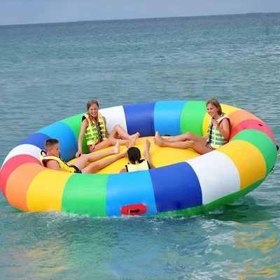 GYUEM Inflatable Towable Tube for Boating, 5 Person Spinning Tube with electric pump