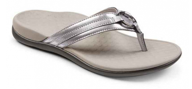 Vionic Tide Aloe Leather Pewter Toe-Post Sandal Flip Flop Women's sizes 5-11 NEW | eBay