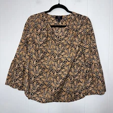 Drake’s London For J.Crew Women’s Giraffe Print Top Bell Sleeve Size 6