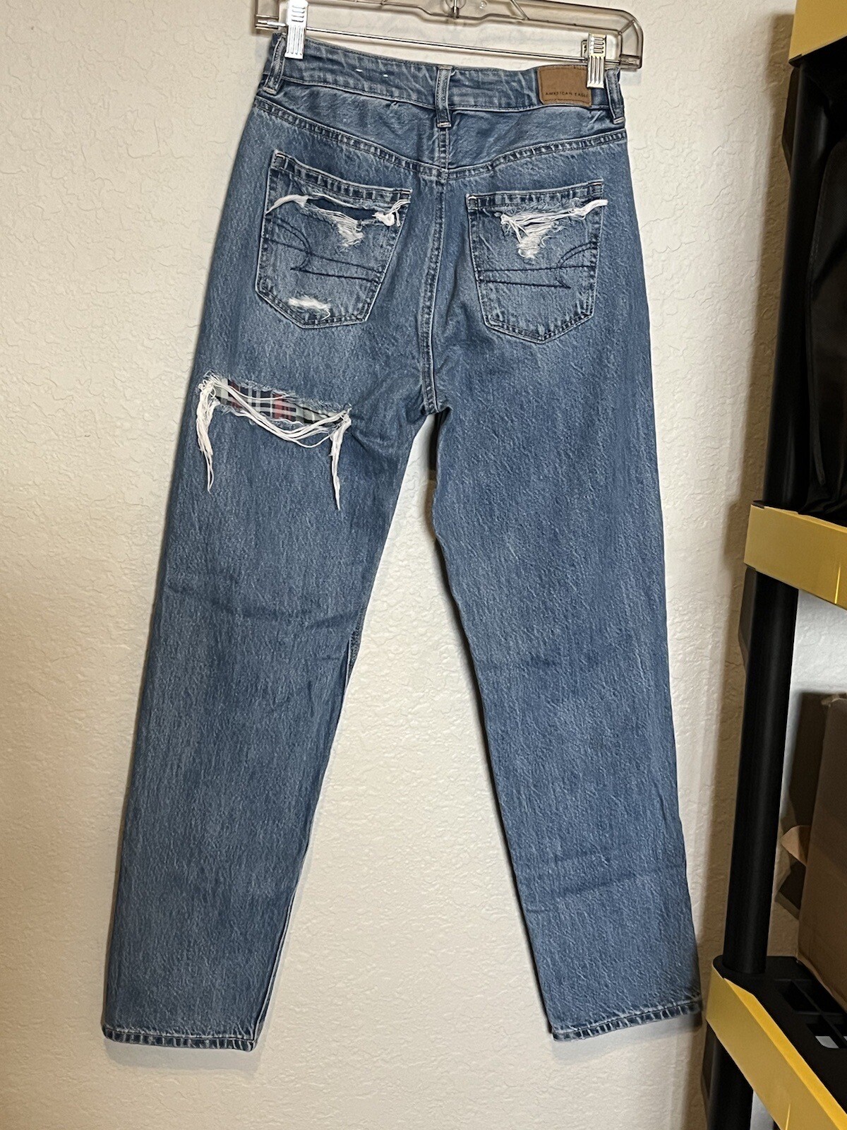 American Eagle Patchwork Mom Straight Jeans High … - image 5