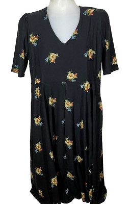Lalo and Company Dress 2X Fit Flare Pockets Soft Jersey Flowy Stretch P83