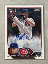 2023 Topps Chrome Matt Swarmer Rookie RC On Card Auto #RA-MS Chicago Cubs