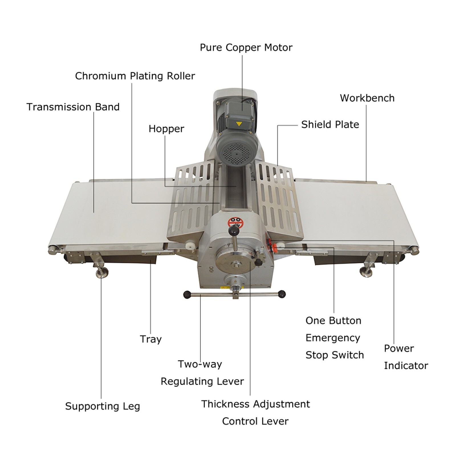 1-32mm Table Type Pastry Machine Commercial Electric Dough Press Sheeter
