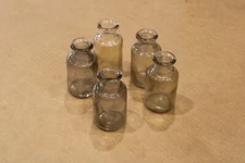 Antique Small Bottles Cork Top Clear Glass Home Decor Collectible 2"x4" Lot of 5