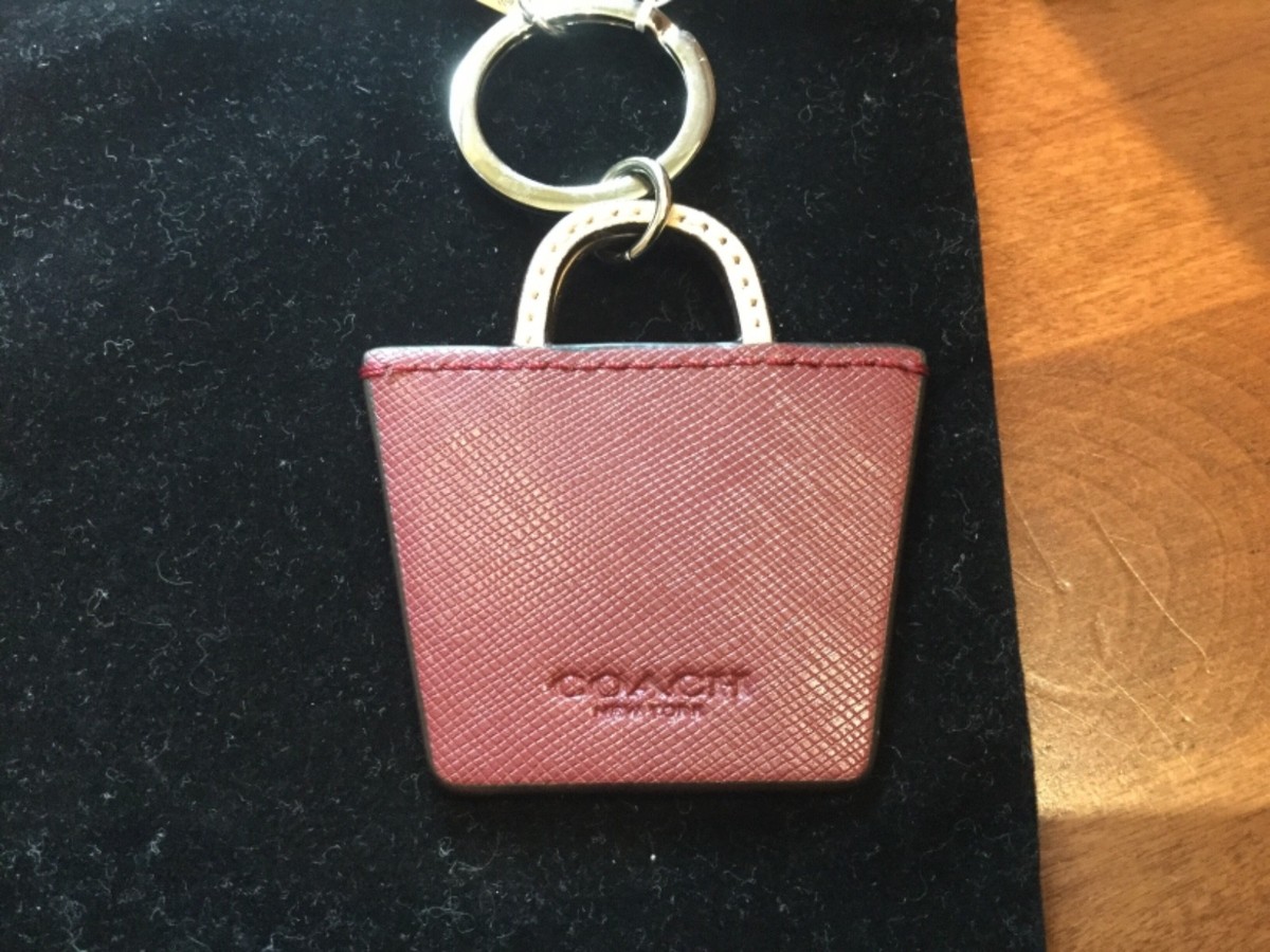 NWT Coach Metro Crimson Tote Handbag Keychain/KeyRing/Keyfob