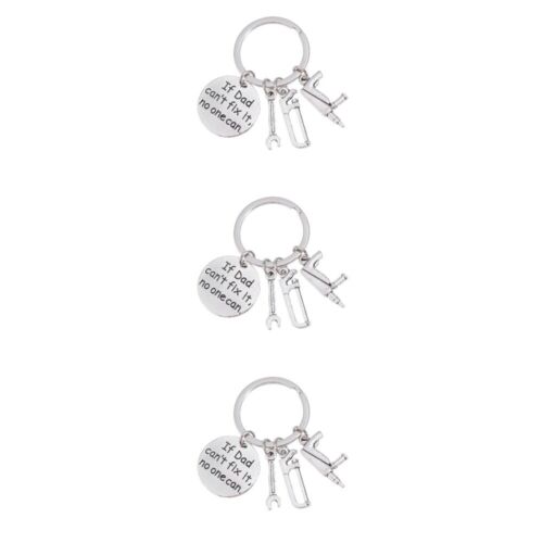  Set of 3 Schlüsselanhänger Aus Metall Handgemachte Geschenke Vater Vati - Bild 1 von 12