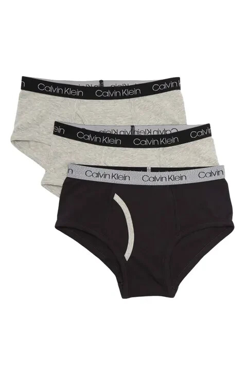 Calvin Klein Boys Pair Pack Cotton Stretch Briefs XS Size 4-5