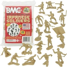BMC Classic Marx Japanese Plastic Army Men - 32pc WW2 Soldier Figures Made in...
