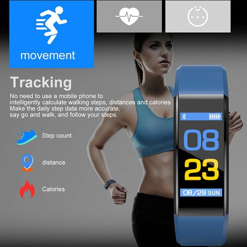 Smart Watch Heart Rate Bracelet Tracker Smart Fitness Sport Bluetooth Wristband - Picture 9 of 17