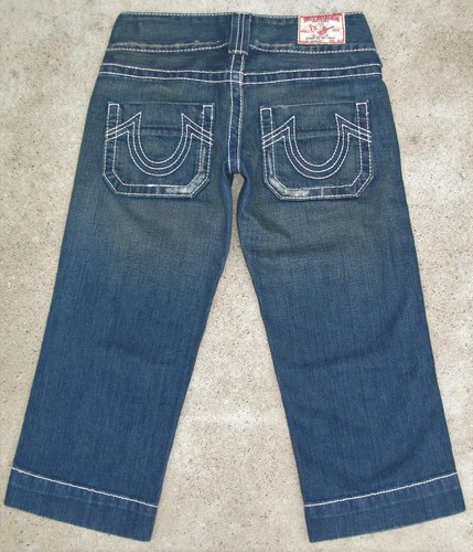 True Religion Sammy Big T Crop Jeans Sz 
