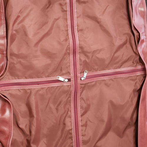 RARE HTF SAMSONITE Leather HANGING GARMENT BAG Burgundy Suit Carrier Travel Red - Picture 16 of 23