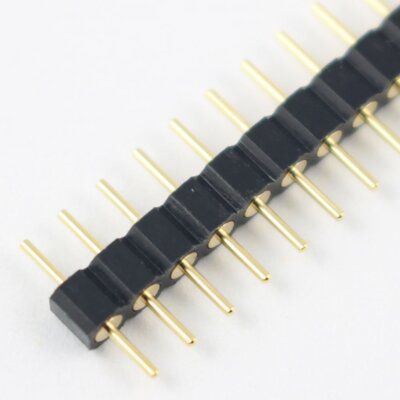 1Pcs Gold Plated 2.54mm Pitch Male 40 Pin Single Straight Round Header Strip