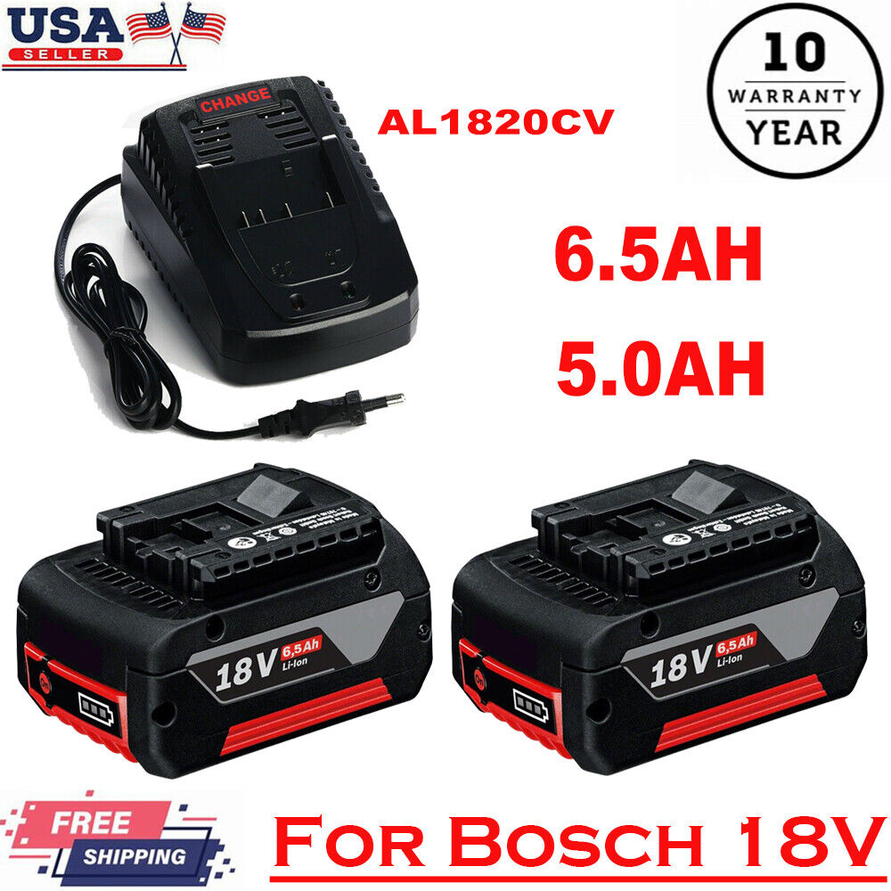 Battery For Bosch 18V 6.5Ah 5.0AH Li-ion BAT609 BAT610G BAT618 BAT620  24618-01