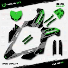 Gray & Green Slick Racing Graphics Kit fits 19-24 Kawasaki KLX140 KLX 140 Decal