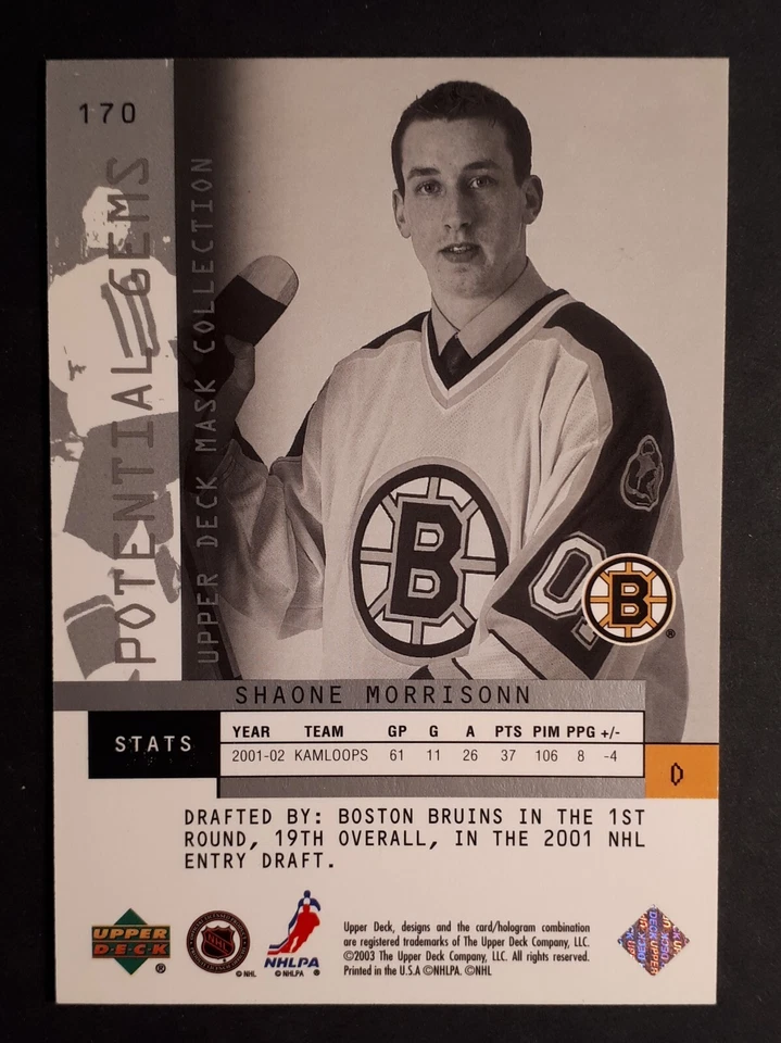 2002-03 Shaone Morrisonn #170 UD Mask Collection RC Limited Ed. 780/1250 - Image 2 of 2