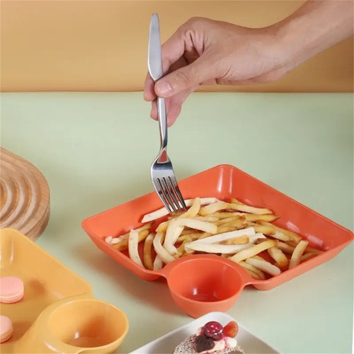 Chip and Dip Serving Platter Set, 4 Pcs Divided Party Trays, Snack Bowl Dishes - Picture 3 of 14