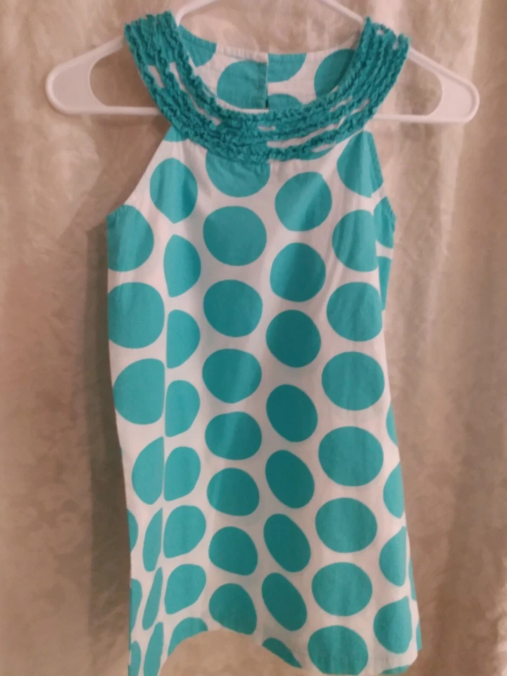 Vestido de algodón blanco azul lunares y volantes J caqui niñas 10 Foto 3 de 4