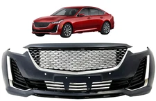 Fit 2020 - 2024 Cadillac CT5 Front Bumper Complete Assembly w/sen holes FBR-18