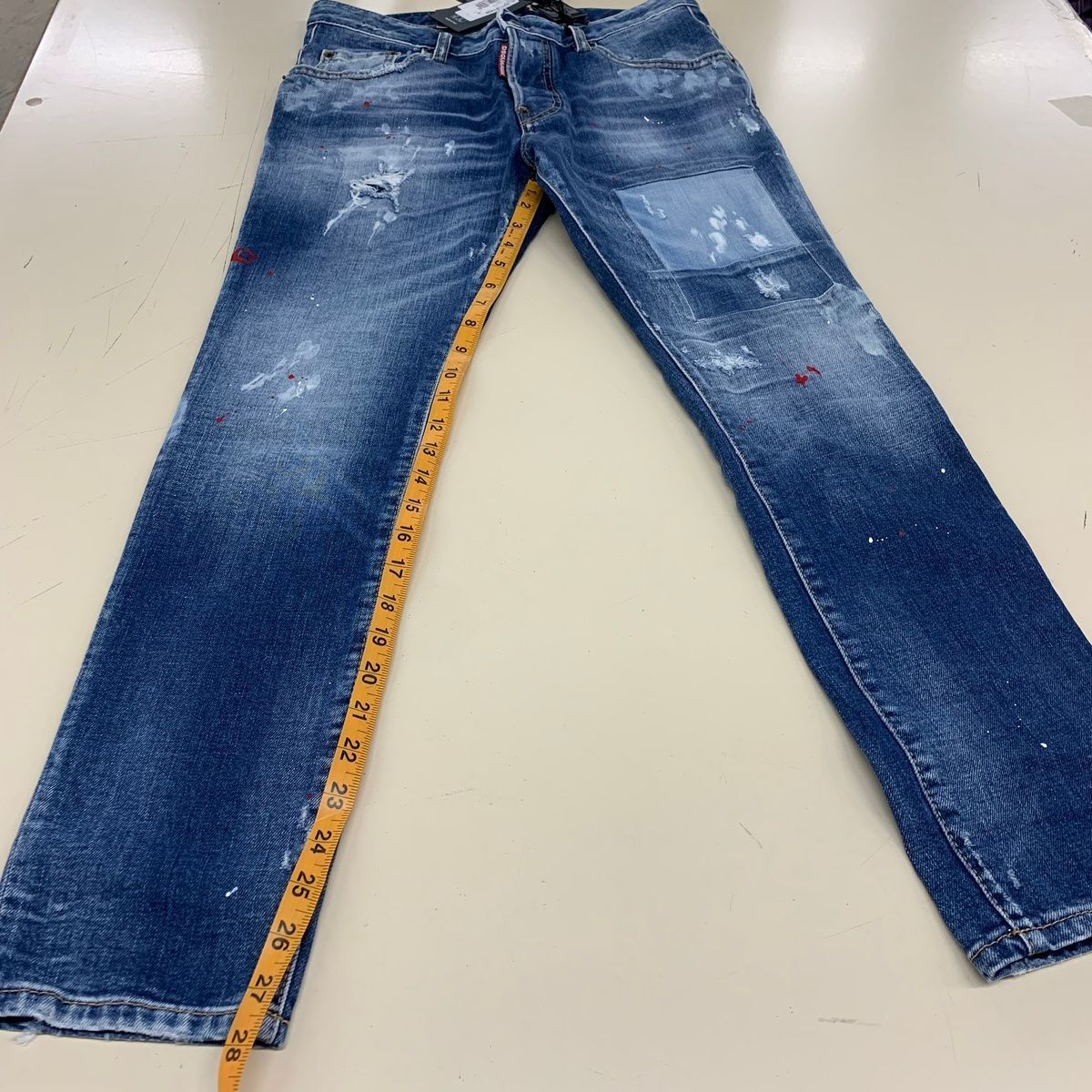 DSQUARED2 Worn Out Booty Wash Skater Jeans Men's Size 46x28 Navy