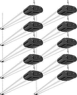 10 Pack 4FT LED Shop Light 40W Linkable Utility Ceiling Lights 6500K Garage