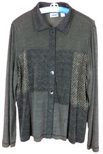 STK2352- CHICOS TRAVELERS Women's Slinky Knit Jacket Long Sleeve Geometric 2 M L