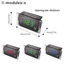 Waterproof 3-Digit DC12 24V Digital Voltmeter High Precision LED Panel Display