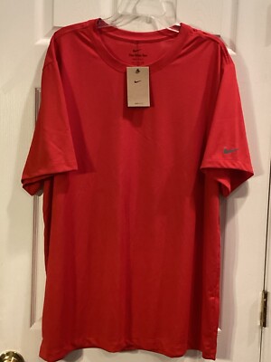 New Nike Golf Running Dri Fit Men s Red Short Sleeve T-Shirt Sz 2XL (XXL)