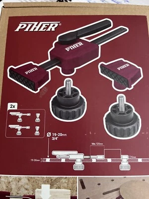 PIHER 2 x Montage set Tischspanner Horizontal f. 20mm Haltezwinge schleifen Fräsen