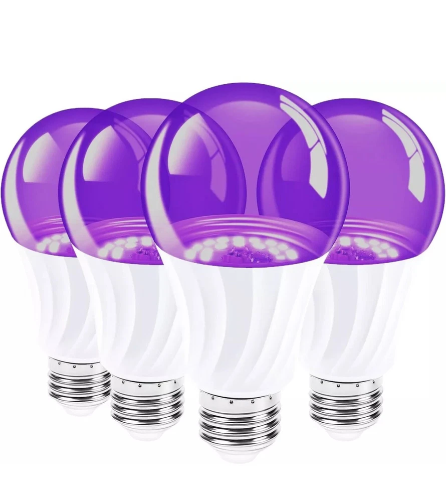 Litake LED Black Light Bulbs, A19 10W (100W Equivalent), E26 Base, UV Blacklight - Image 2 of 2