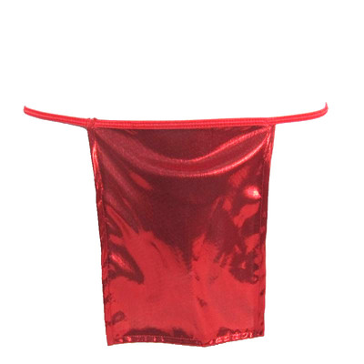 K370 Hot Mens Mini Apron with Loop Ring Shiny Metallic red