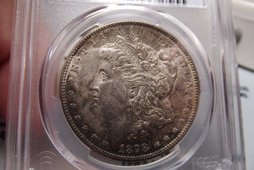 1878-S First Year Morgan Silver Dollar PCGS AU55 Freshly Graded Rev. COLOR!