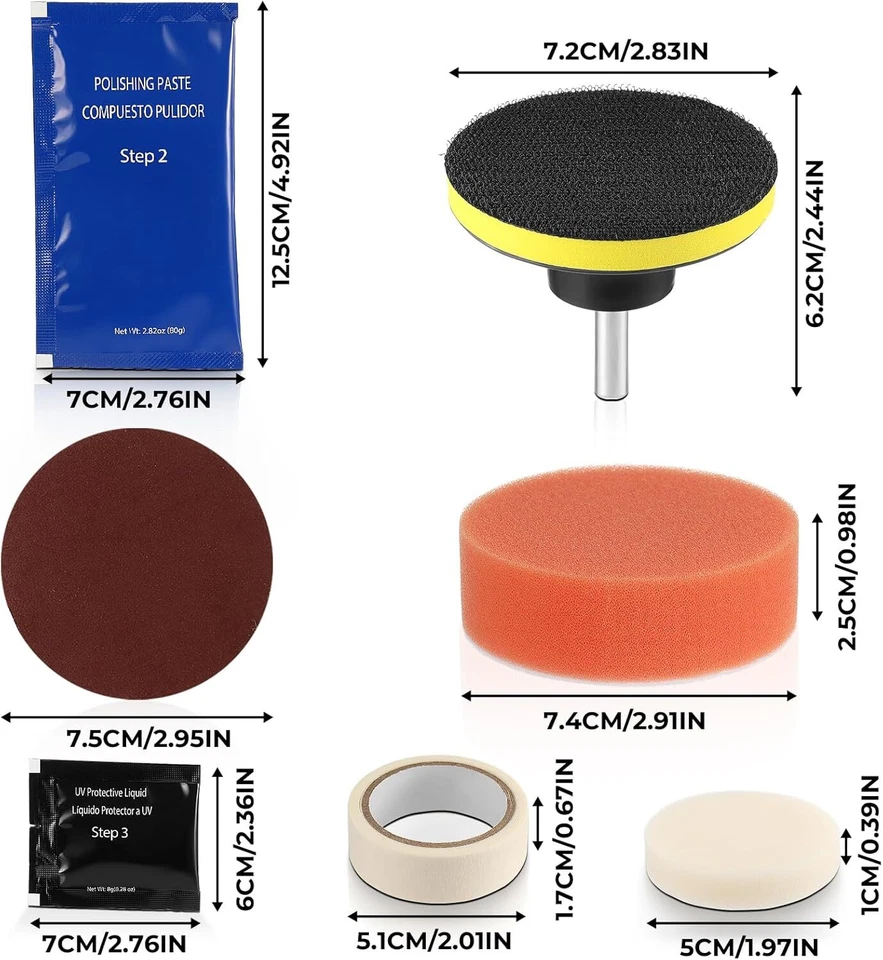 Headlight Lens Restoration Repair Kit Polishing Cleaner Cleaning Tool For Jaguar - Изображение 3 из 4