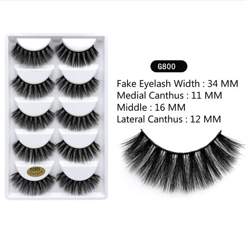 AU Stock 5 Pairs 3D Natural Thick Long Makeup Fake Eyelashes False Eye Lashes - Picture 3 of 10