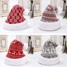 Christmas Knitting Beanie Reindeer Hats For Adult Fancy Family Dress Xmas Party