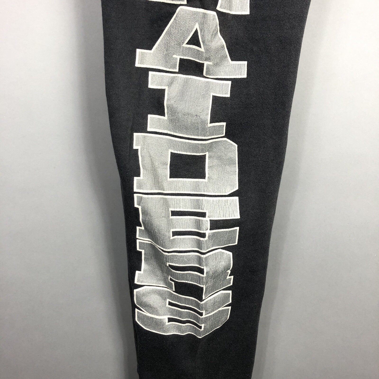 VTG 90s Logo 7 Los Angeles Raiders Sweatpants M Black Graphic Print Casual NFL