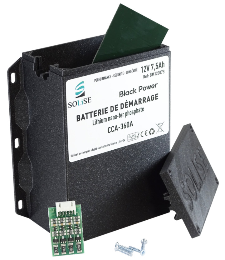 Boîtier batterie SOLISE BM12007S et carte d'équilibrage pour stopper la surchauffe des accus