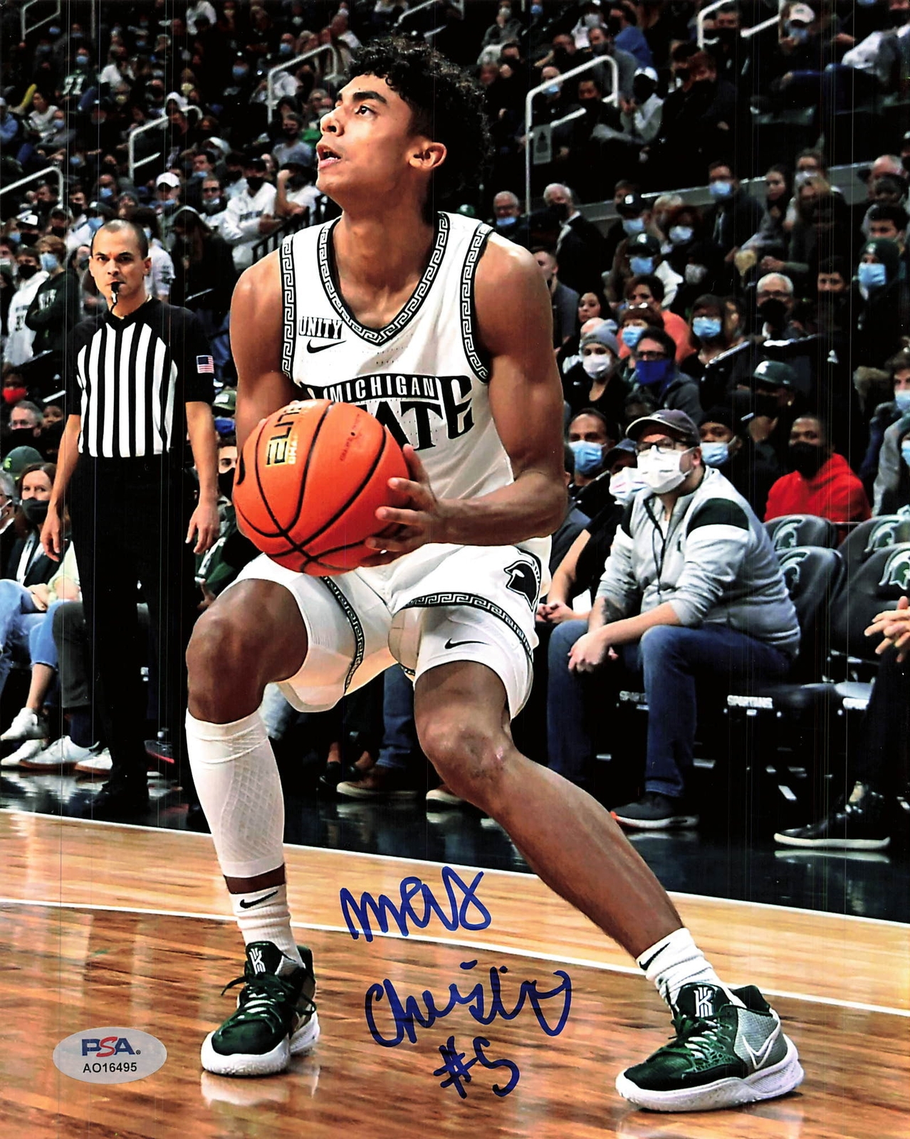 MAX CHRISTIE Signed 8x10 photo PSA/DNA Michigan State Autographed 