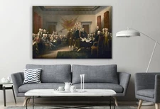Founding Fathers Sign Declaration Independence Canvas Décor Art Print Room