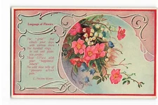 Postcard Language of Flowers, These lilies wish your happiness return VTG VPC02.