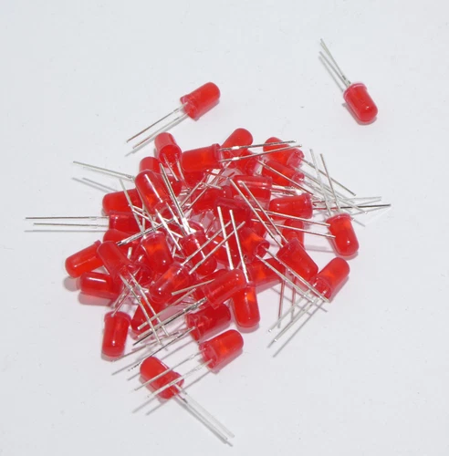 25,50,100 Stück LED 5mm rot, rund, bedrahtet Leuchtdioden LEDs