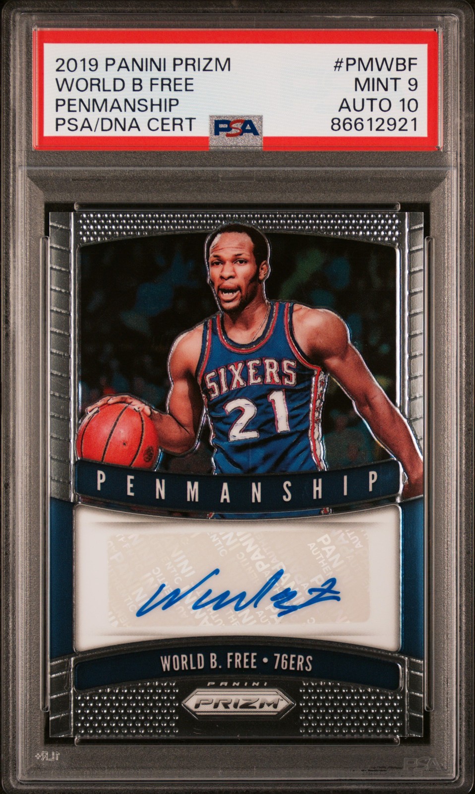 2019-20 Panini Prizm #PM-WBF World B. Free AU PSA 9 MINT / AUTO 10