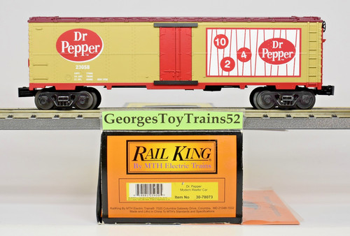 MTH RAILKING 3 RIELES O #23058 DPSU DR PEPPER REFRIGERADOR MODERNO 30-78073 NUEVO EN CAJA | Condition: New