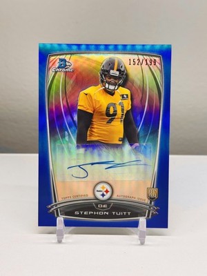 Stephon Tuitt /199 Rookie Auto 2014 Bowman Chrome Rookie Blue Refractor