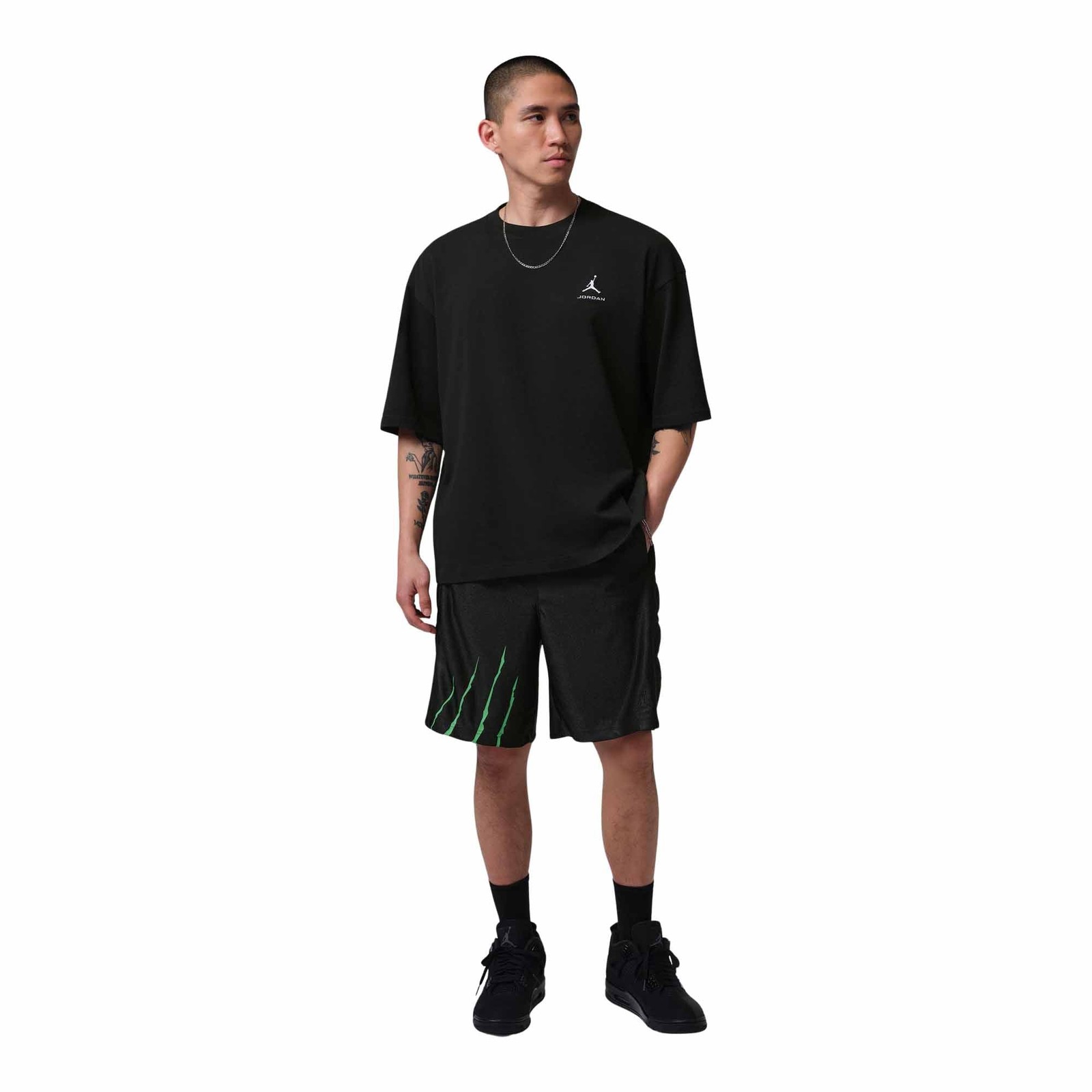 MENS JORDAN BROOKLYN CAT SCRATCH BLACK CAT SHORTS IQ2157-010-SIZE 2XL 9790₽