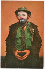 Emmett Kelly as Weary Willie World Famous Clown Vintage Postcard Humor